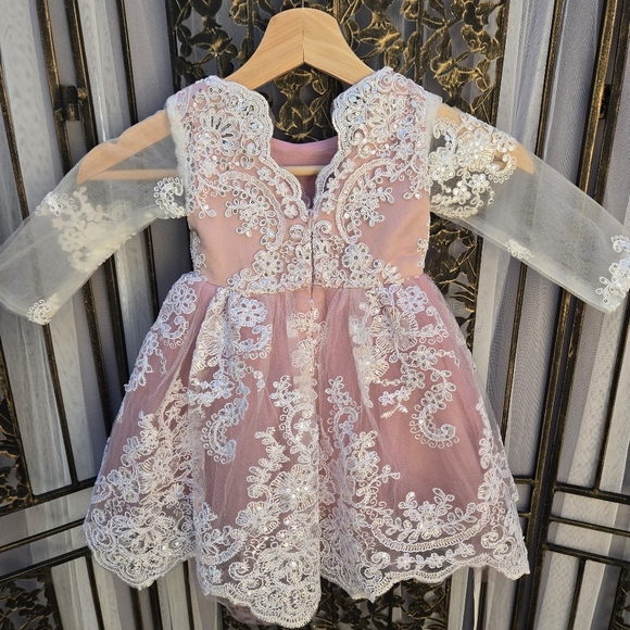 Girls princess dress embroidery floral lace 2T- 3T - Picture 5 of 6